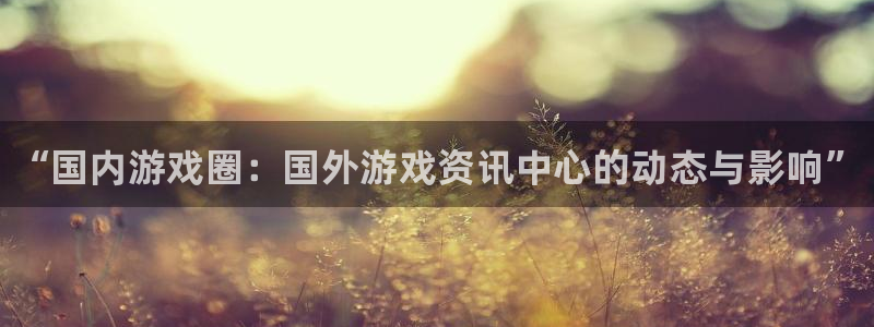 杜邦娱乐主管：“国内游戏圈：国外游戏资讯中心的动态与影响”