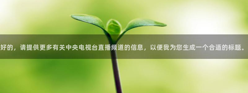 球友体育官网：好的，请提供更多有关中央电视台直播频道的信息，以便我为您生成一个合适的标题。